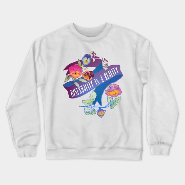 Bisexuality Is A Reality Crewneck Sweatshirt by FabulouslyFeminist